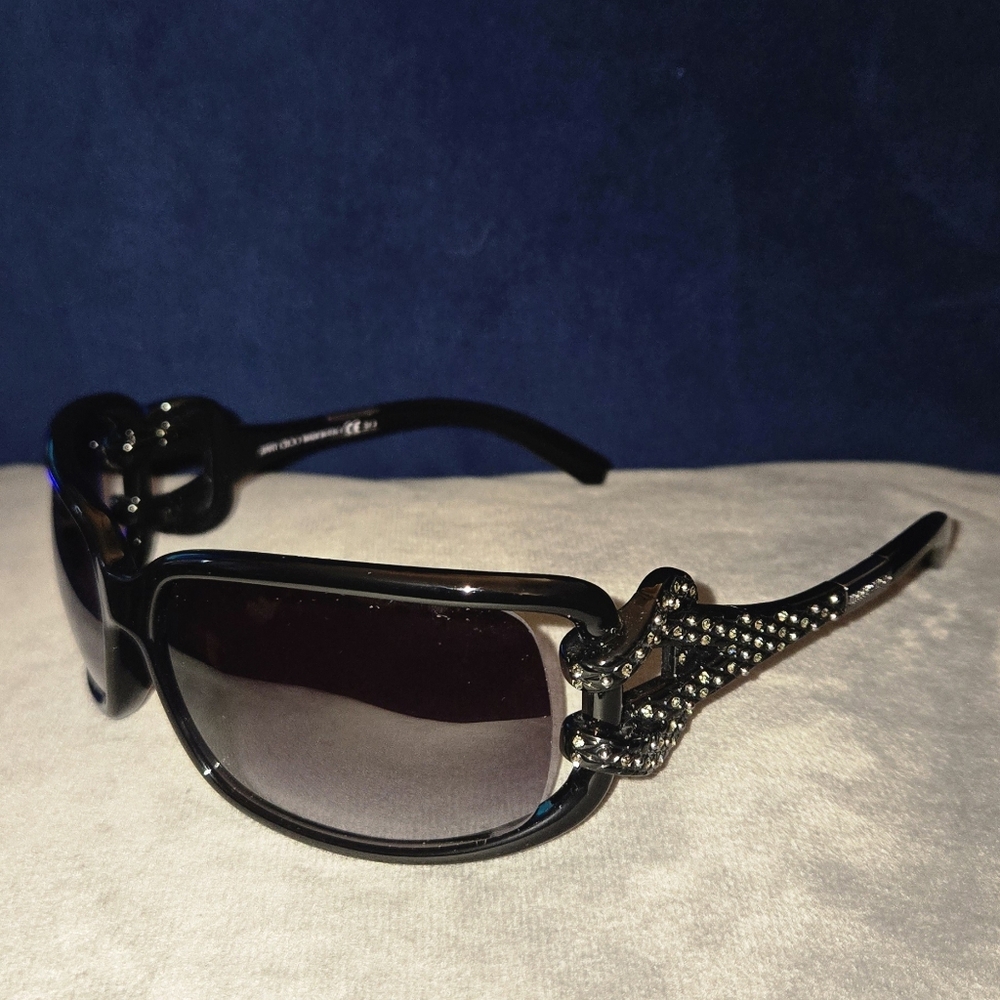 Jimmy Choo Black Sunglasses with Crystal Accents AUTHENTIC